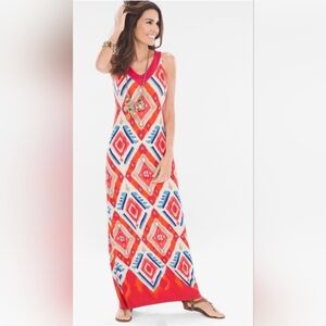 Chico's Ikat Sleeveless Maxi Dress